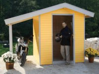 Mini Gerätehaus mit Schleppdach in Wunschbreite